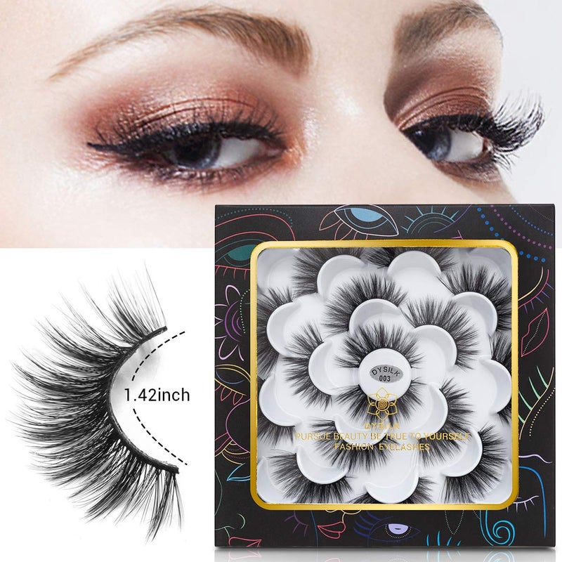 DYSILK Lashes Mink Eyelashes - False Eyelashes 10 Pairs 6D Faux Mink Lashes Pack Eye Lashes Cat Eye Lashes Fluffy Eyelashes Fake Lashes Reusable False Eyelashes Wispy | 15mm - Image 3
